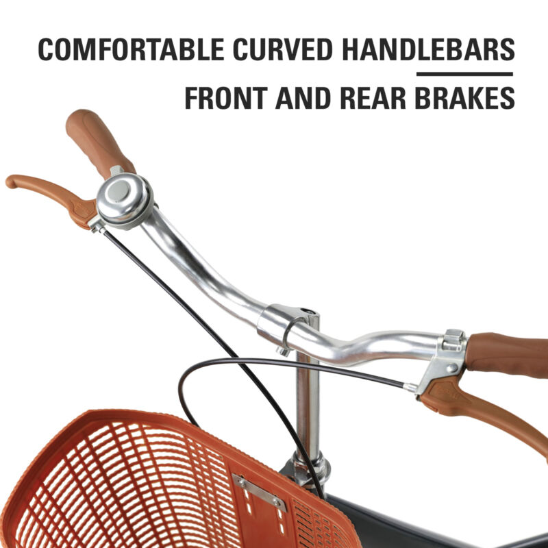 Secondhand 1-Speed Beach Bike, Comfortable Commuter Bicycle w Bell (Blue, 24