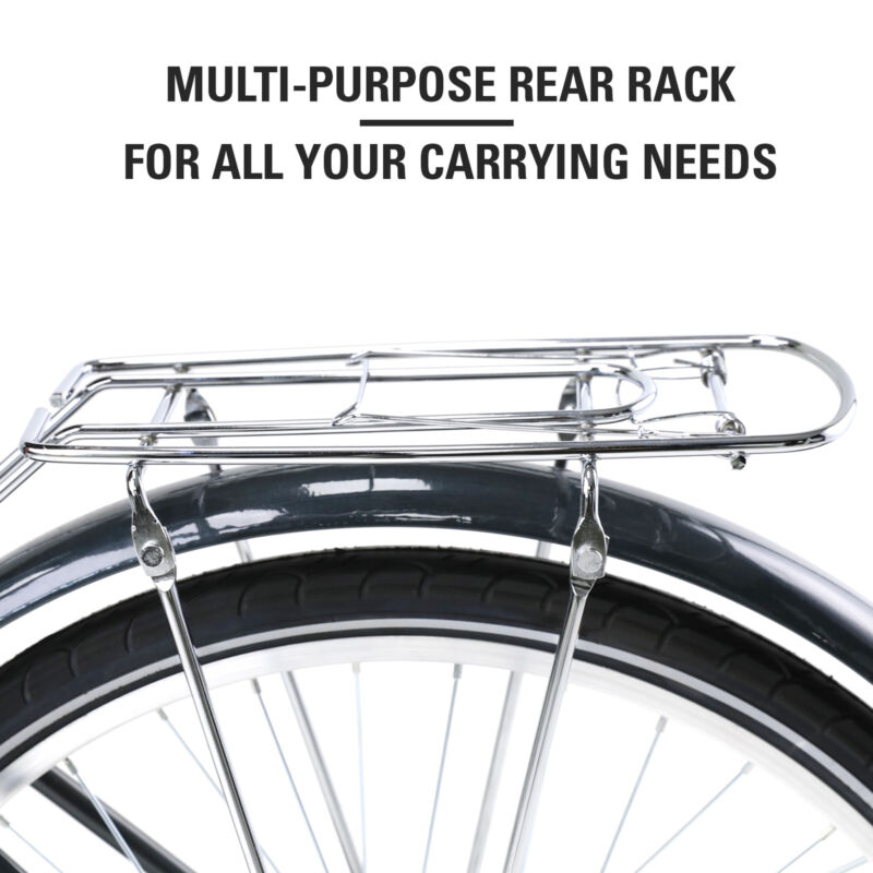 Secondhand 1-Speed Beach Bike, Comfortable Commuter Bicycle w Bell (Blue, 24