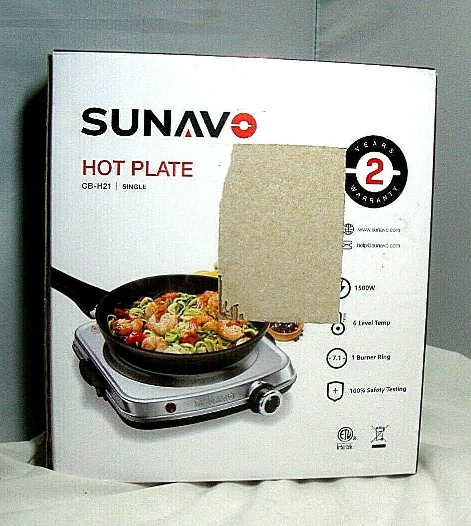 SUNAVO 1500W Hot Plates for Cooking - Fresh Stock Dated February 2026