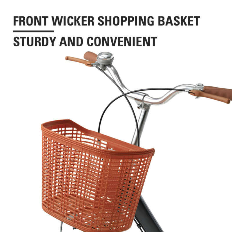 Secondhand 1-Speed Beach Bike, Comfortable Commuter Bicycle w Bell (Blue, 24