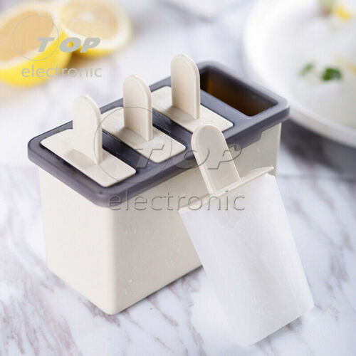 Silicone Frozen Ice Cream Mold Juice Popsicle Maker Ice Lolly Mould - 4 Cell DIY - Fresh Stock Dated February 2026