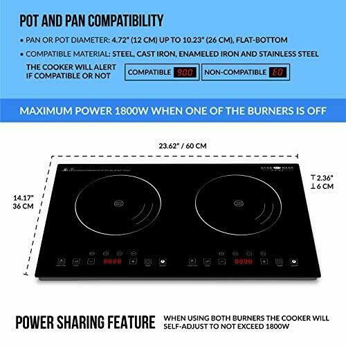 Home 1800W Double Digital Induction cooker Cooktop | Portable Countertop - Fresh Stock Dated February 2026