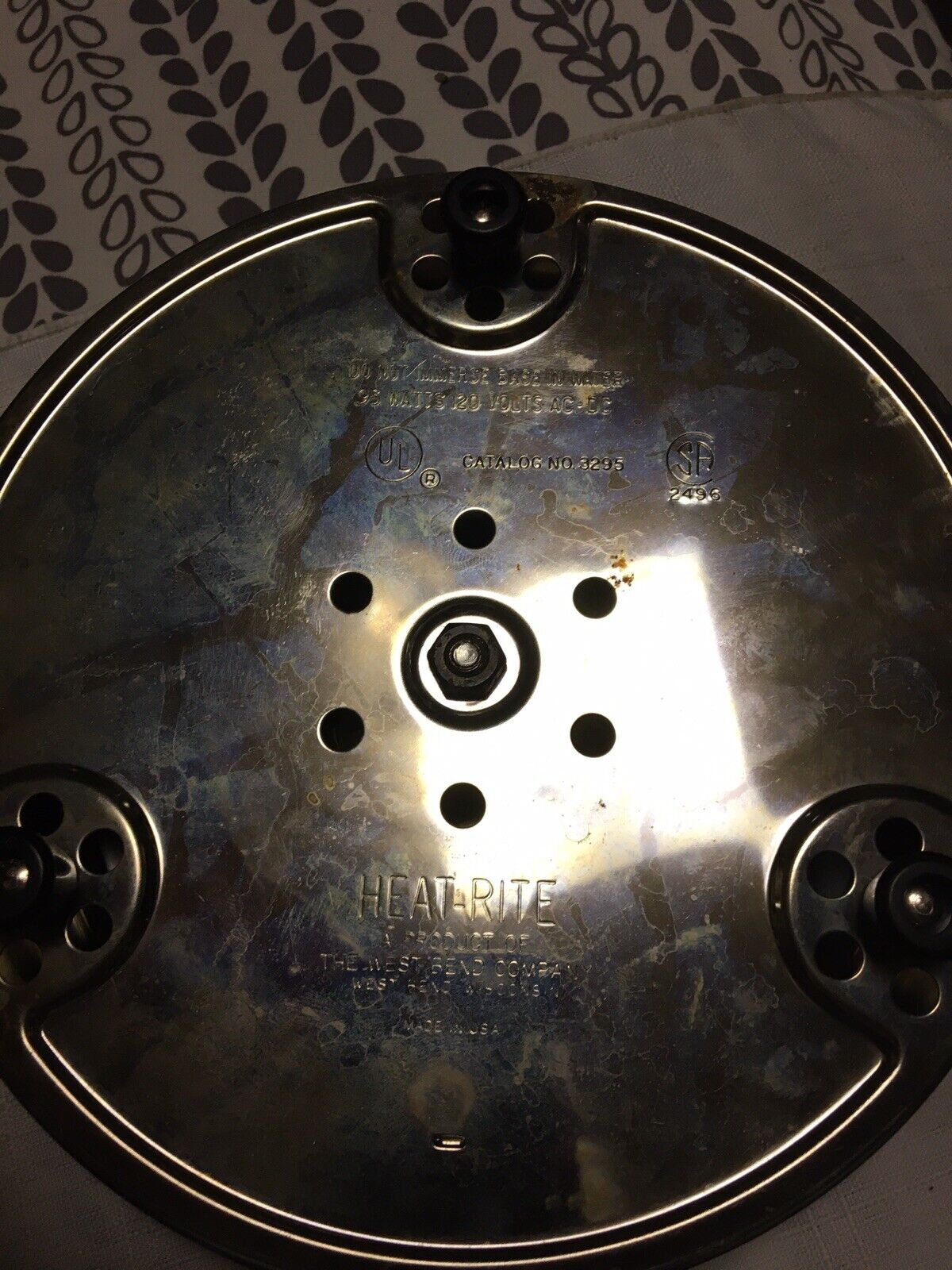 WEST BEND ELECTRIC HEAT-RITE BASE FOR COFFEE POT  VINTAGE 3295 - Fresh Stock Dated February 2026