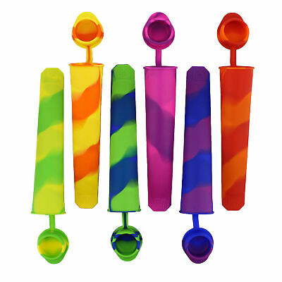 7Penn Ice Pop Molds Popsicle Molds - 6 Pc Silicone Frozen Yogurt Tubes with Lids - Fresh Stock Dated January 2026