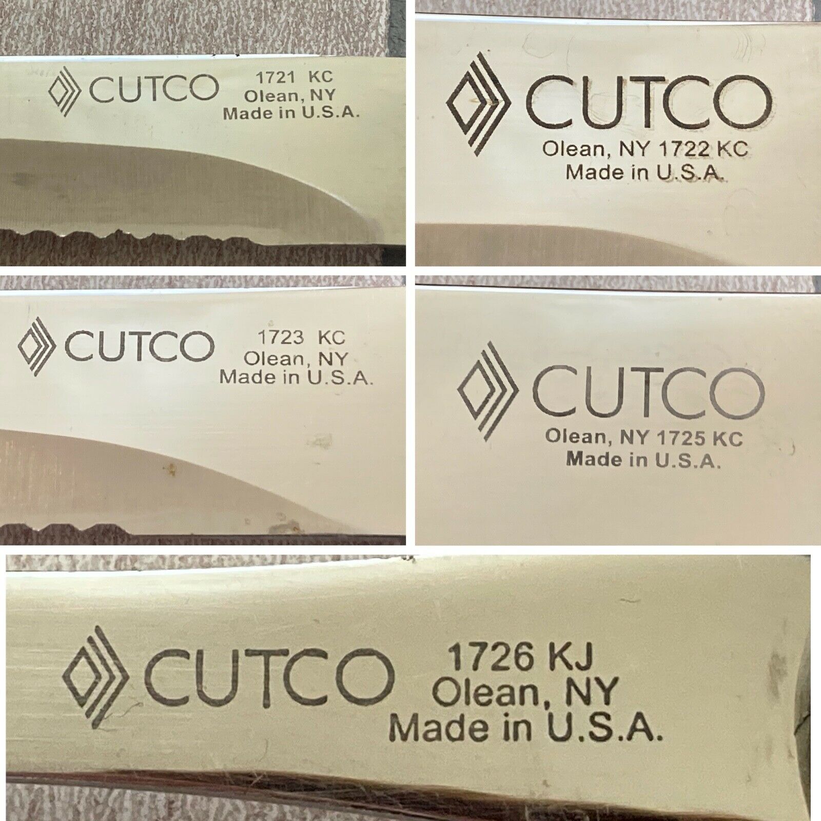 Cutco Lot 1721, 1722 1723, 1725, 1726 Knives and Fork Vintage USA - Fresh Stock Dated January 2026