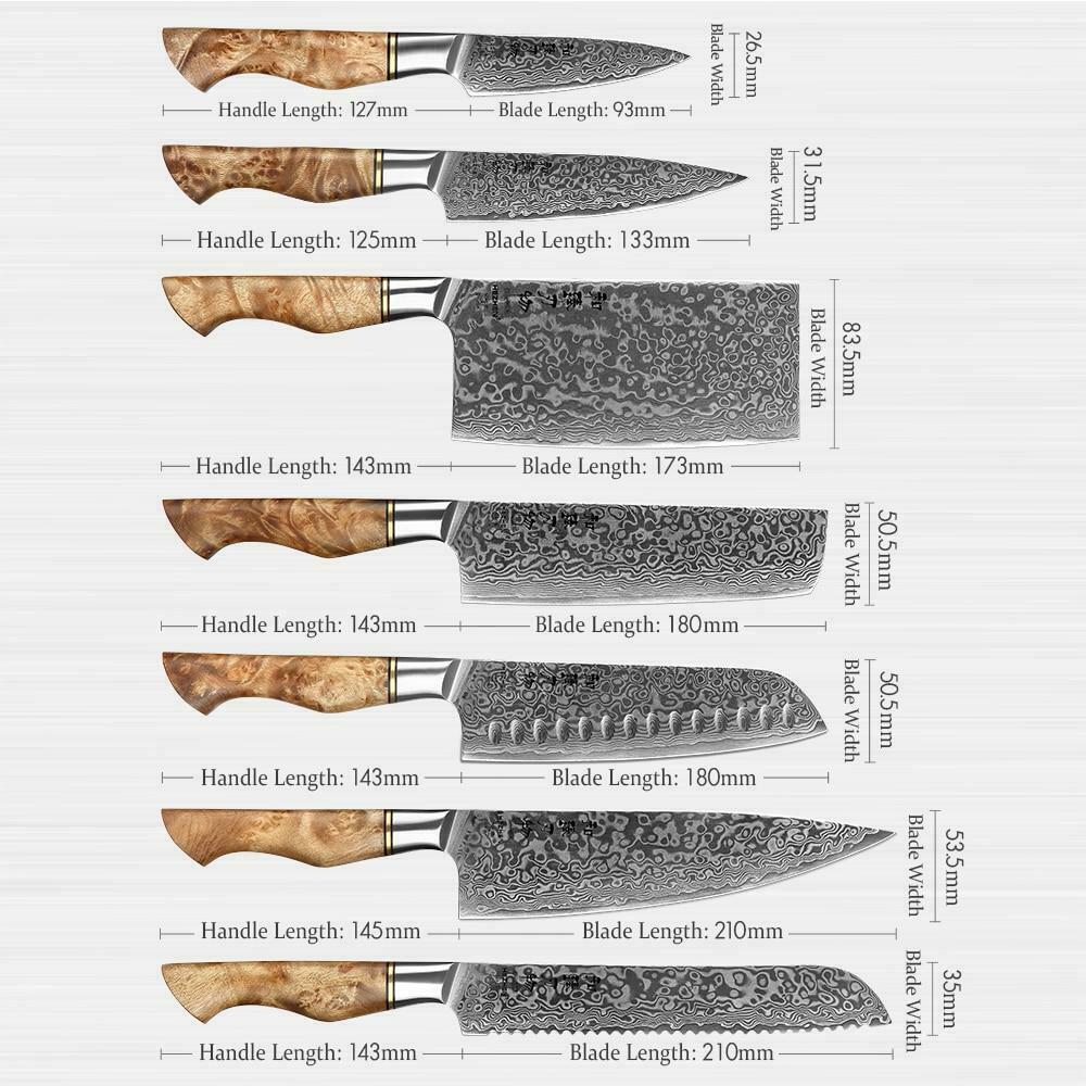 Professional Damascus Steel Clever Butcher Kitchen Cutter Cooking Chef Knife Set - Fresh Stock Dated January 2026