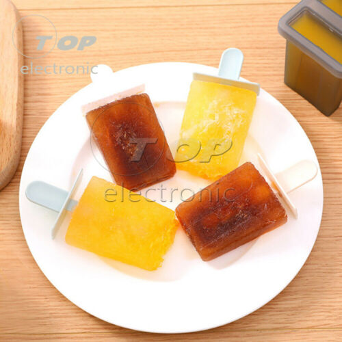 Silicone Frozen Ice Cream Mold Juice Popsicle Maker Ice Lolly Mould - 4 Cell DIY - Fresh Stock Dated February 2026