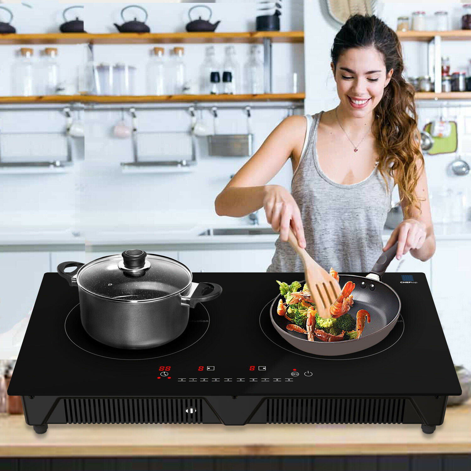 Induction Cooker 2 Burner Cooktop 1800W Digital 2 Burner Electric Cooktop - Fresh Stock Dated February 2026