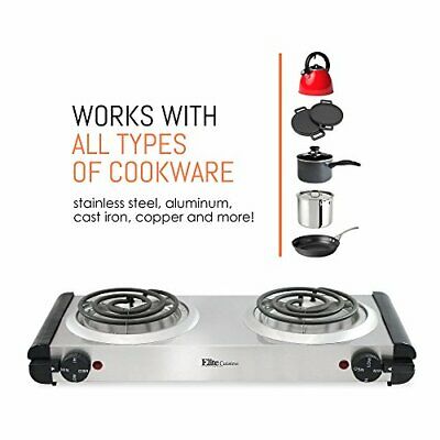 Estufa Cocina Electrica De1-2 Hornillas Portatil Para Casa Apartamento Campament - Fresh Stock Dated February 2026