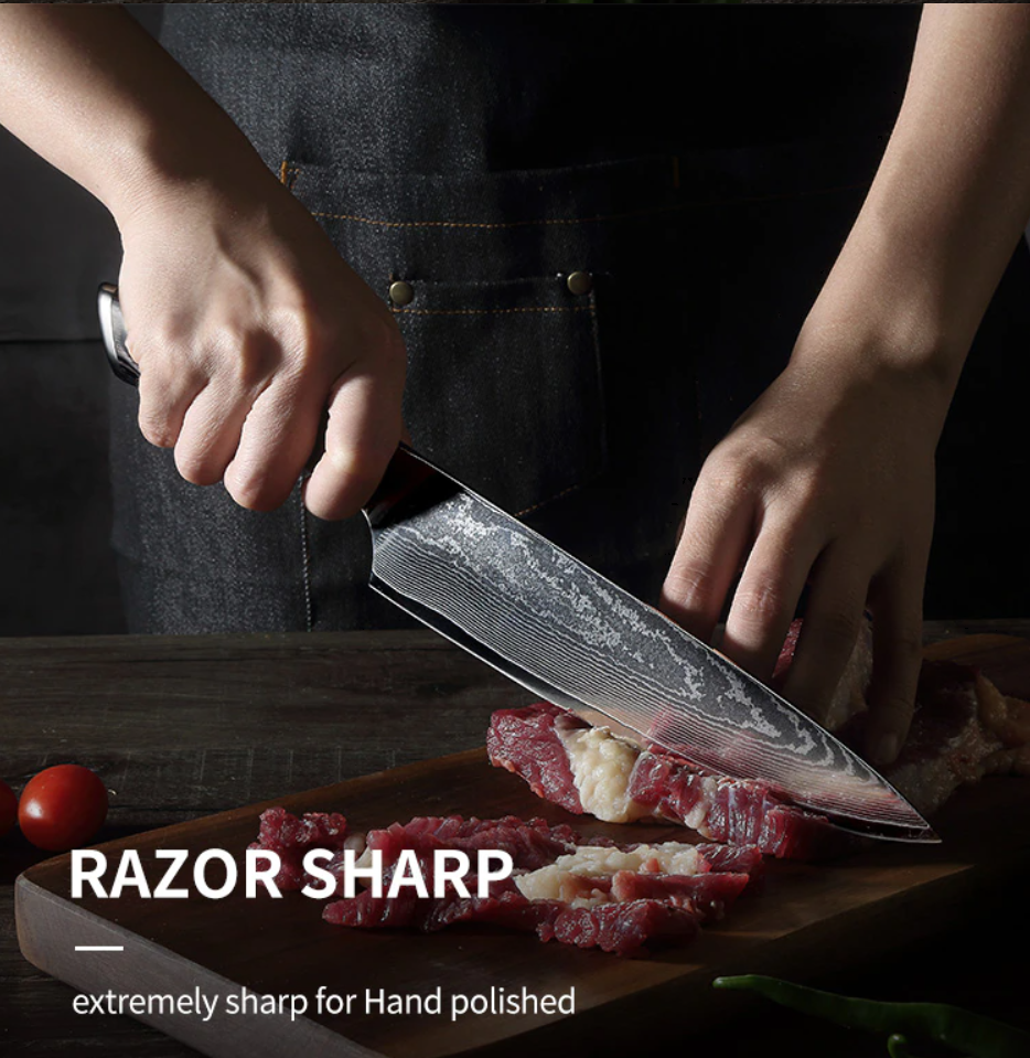 Premium Quality Japanese Knife Chef Knives MITSUMOTO SAKARI Damascus Steel Handc - Fresh Stock Dated January 2026