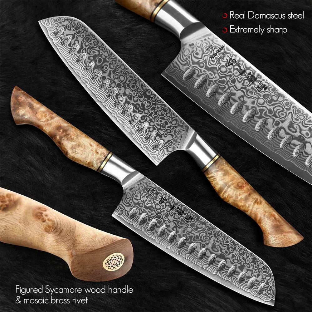 Professional Damascus Steel Clever Butcher Kitchen Cutter Cooking Chef Knife Set - Fresh Stock Dated January 2026