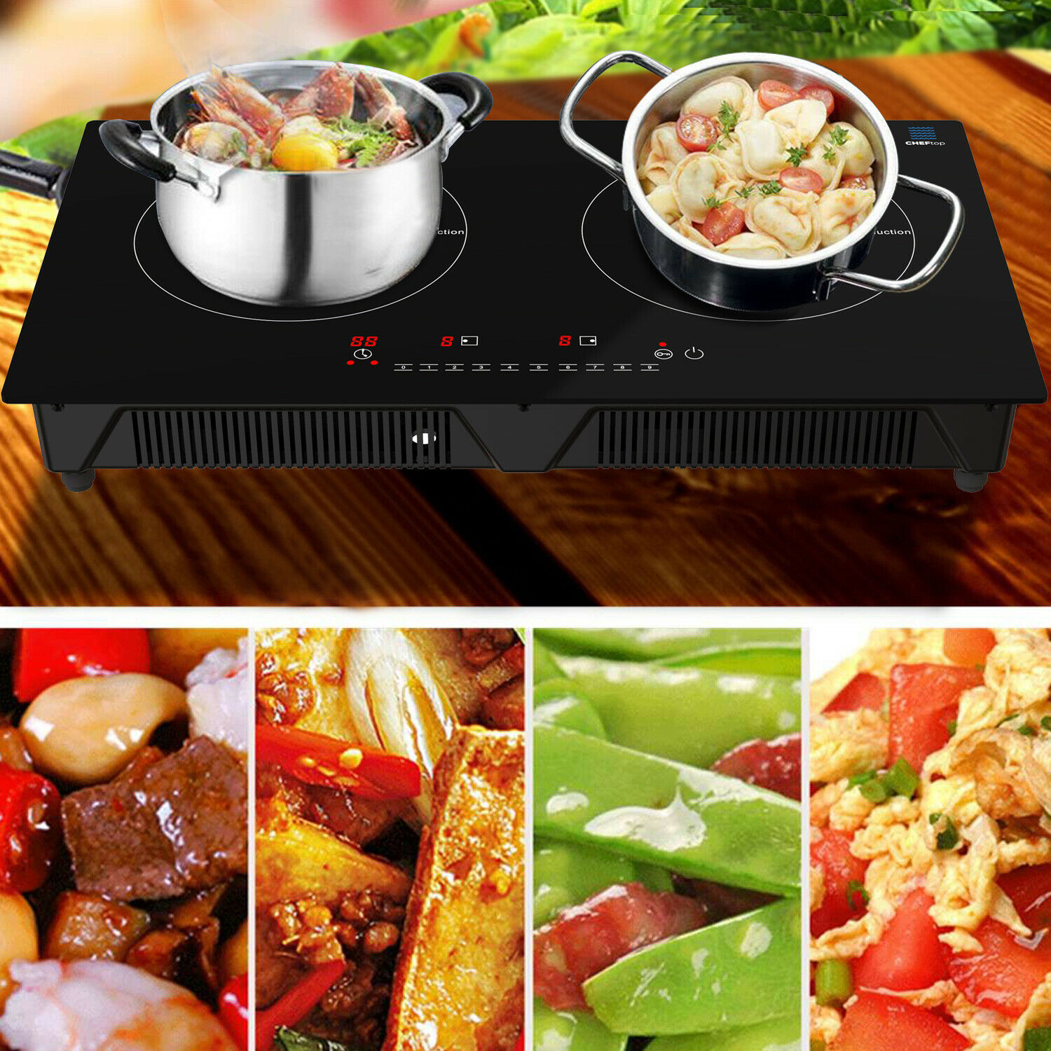 Induction Cooker 2 Burner Cooktop 1800W Digital 2 Burner Electric Cooktop - Fresh Stock Dated February 2026