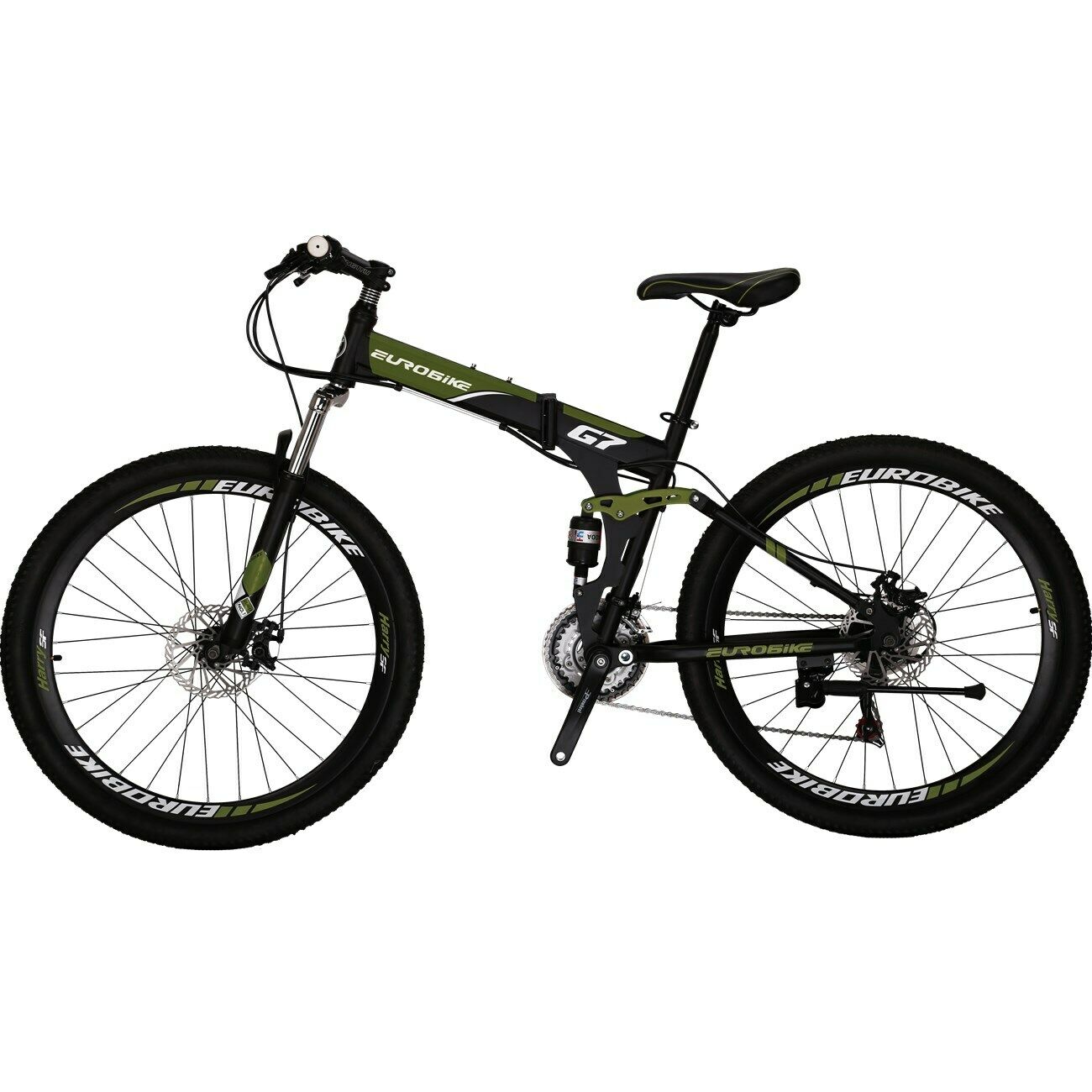 Eurobike Folding Bike 21 Speed Full Suspension Bicycle 27.5