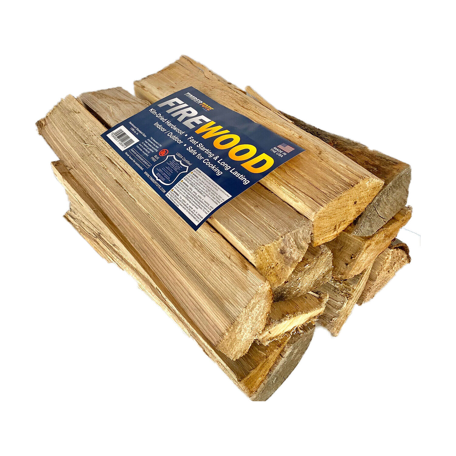 TimberTote Natural Hardwood Mix Firewood Bundle for Fireplace & Firepit (3 Pack) - Fresh Stock Dated January 2026
