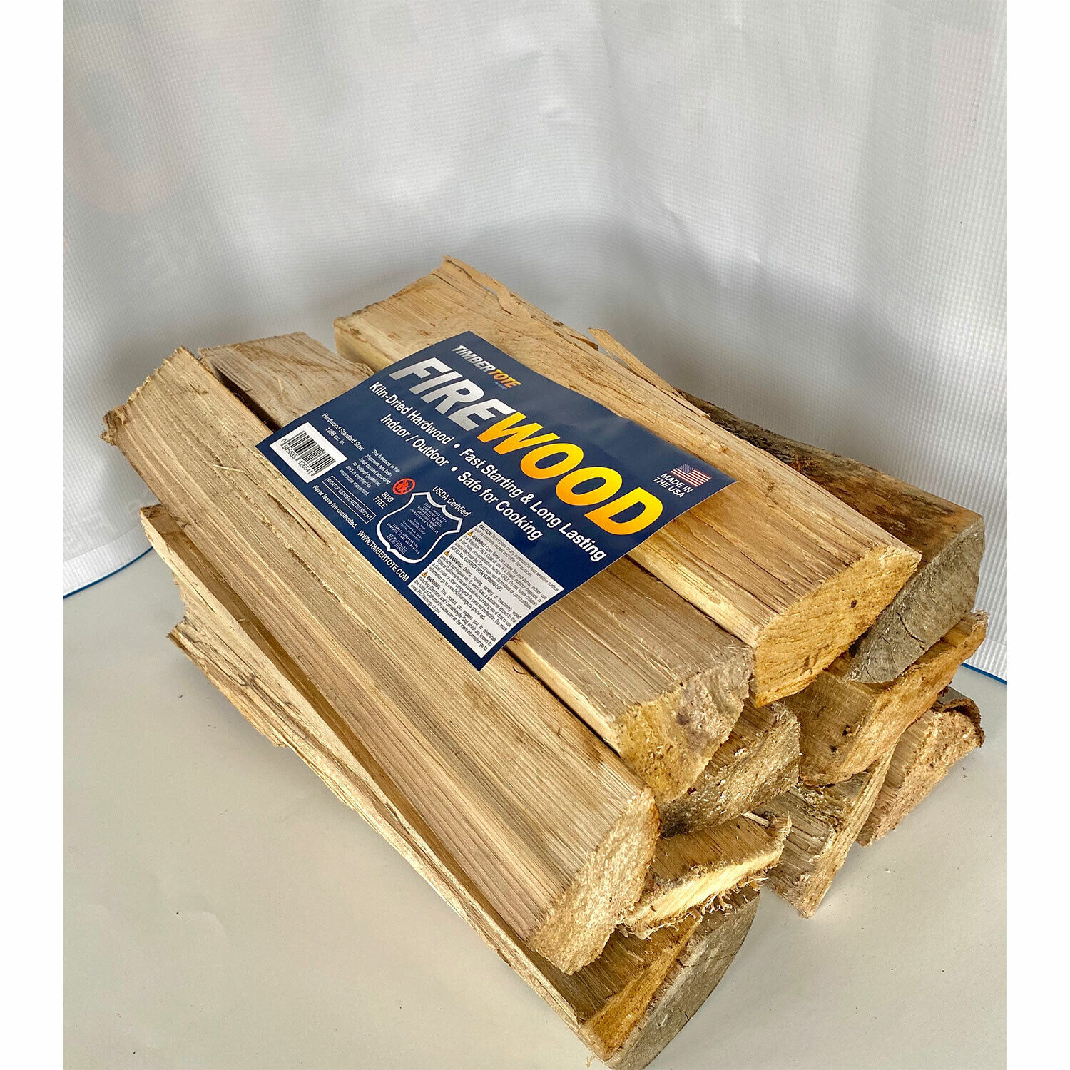 TimberTote Natural Hardwood Mix Firewood Bundle for Fireplace & Firepit (3 Pack) - Fresh Stock Dated January 2026