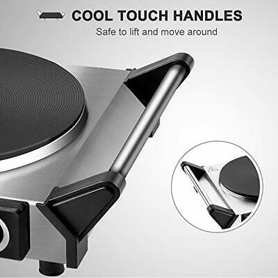 Hot Plate, Portable Electric Cooktop Cast Tron Stovetop, Stainless Steel - Fresh Stock Dated February 2026