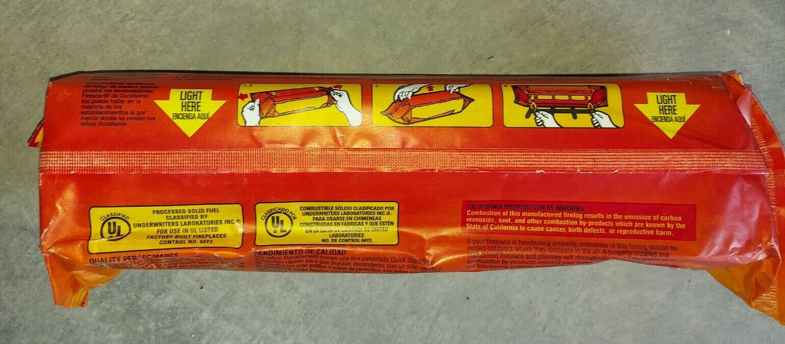 Duraflame Firelogs 5 lbs Logs 3 Hour Burn Time Indoor/Outdoor New Firestarter - Fresh Stock Dated December 2025