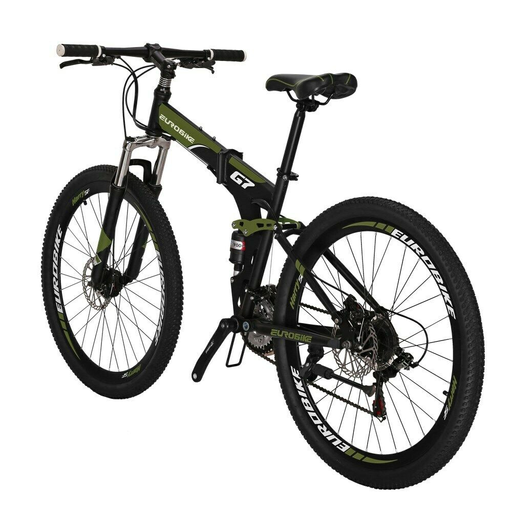 Eurobike Folding Bike 21 Speed Full Suspension Bicycle 27.5