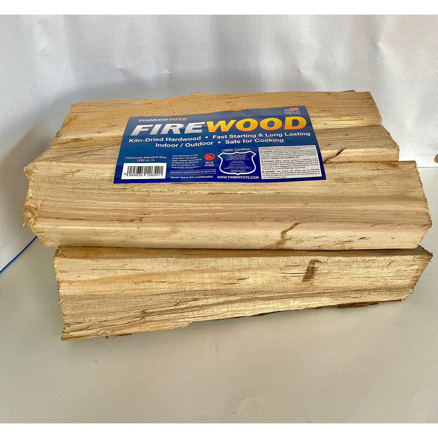 TimberTote Natural Hardwood Mix Firewood Bundle for Fireplace & Firepit (3 Pack) - Fresh Stock Dated January 2026