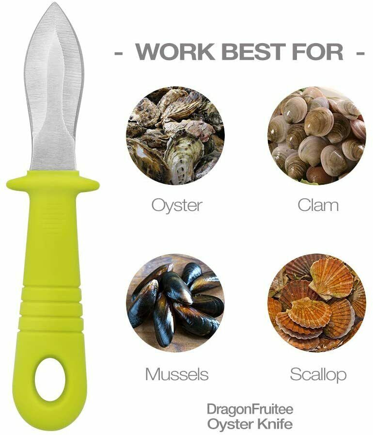 DragonFruitee Oyster Knife Shucking Tool, Commercial Grade with Anti-Slip Handle - Fresh Stock Dated February 2026