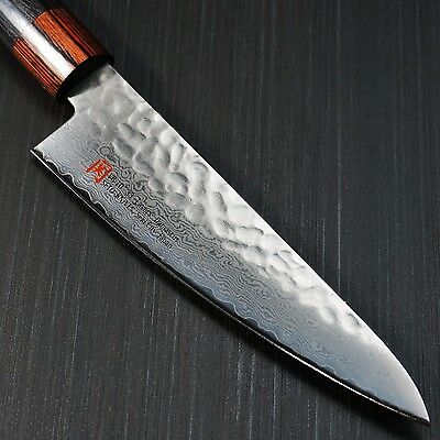 Japanese SETO ISEYA Hammered Damascus VG10 Small Santoku Knife Seki Japan I-8 - Fresh Stock Dated January 2026