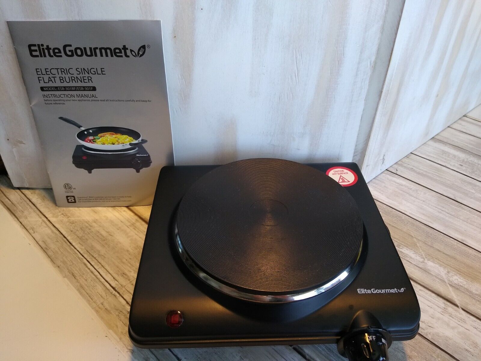 Elite Gourmet Electric Burner Single Burner Hot Plate ESB-301BF - Fresh Stock Dated February 2026
