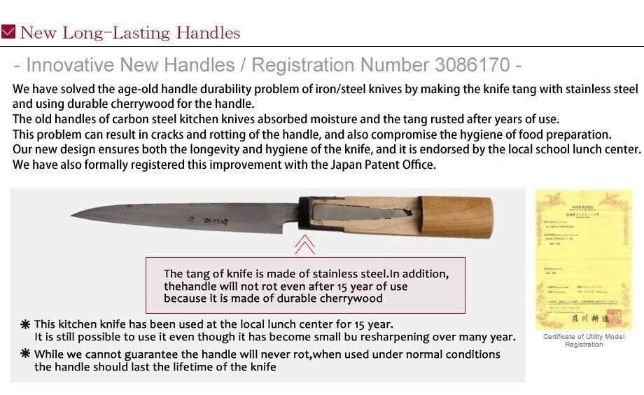 Moritaka Hamono Aogami Blue #2 Honesuki Japanese Kitchen Knife Chefs Knife - Fresh Stock Dated January 2026