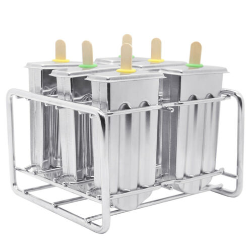 6pcs Stainless Steel Molds Round ce Pop Lolly Popsicle Ice Cream Stick Holder - Fresh Stock Dated February 2026