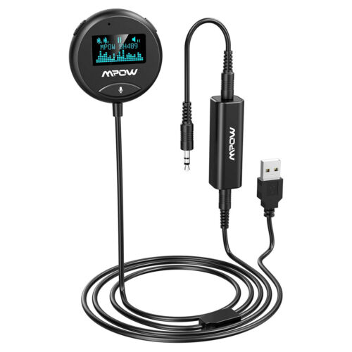Mpow Bluetooth Car Kit Wireless Receiver 3.5mm with Ground Loop Noise Isolator - Fresh Stock Dated December 2025