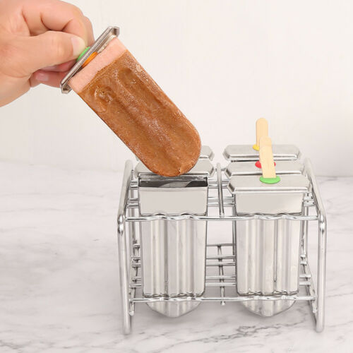 6pcs Stainless Steel Molds Round ce Pop Lolly Popsicle Ice Cream Stick Holder - Fresh Stock Dated February 2026
