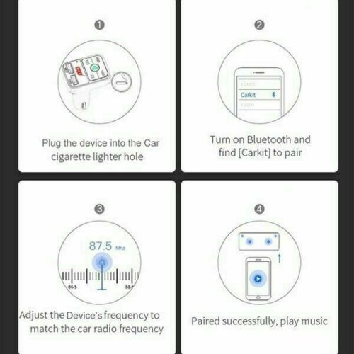 5.0 Bluetooth Dual USB Charger Wireless Cigarette Lighter Car FM Transmitter - Fresh Stock Dated December 2025