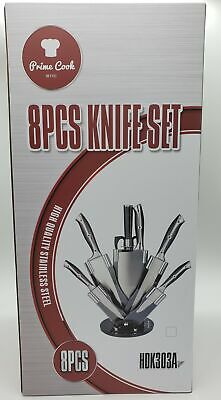 8 Pieces Kitchen Knife Set/Stainless Steel/BLACK/Cleaver by Prime Cook - Fresh Stock Dated January 2026