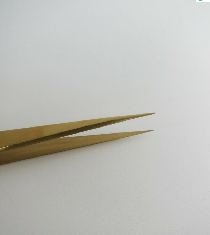Straight Tip Tweezer Coated with Brass Nonmagnetic for Watch Repair - Fresh Stock Dated December 2025