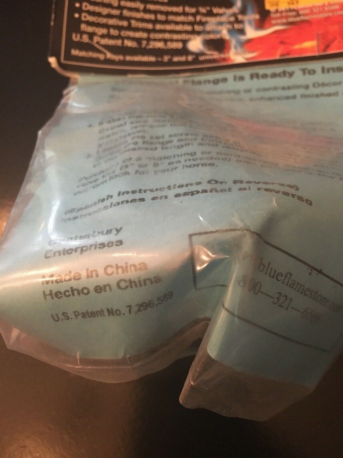 Blue Flame Universal Decor Fireplace Flange w 3