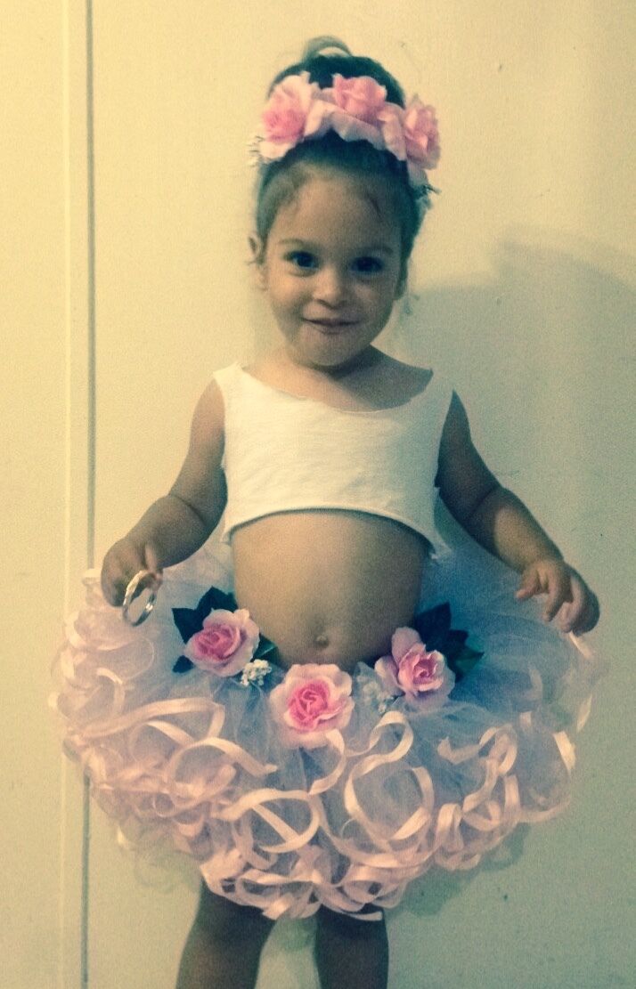 ribbon trimmed rose tutu skirt with headband - Fresh Stock Dated December 2025