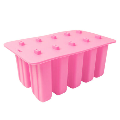 10 Cell DIY Frozen Ice Cream Mold Silicone Popsicle Maker Lolly Mould Ice Tray - Fresh Stock Dated February 2026