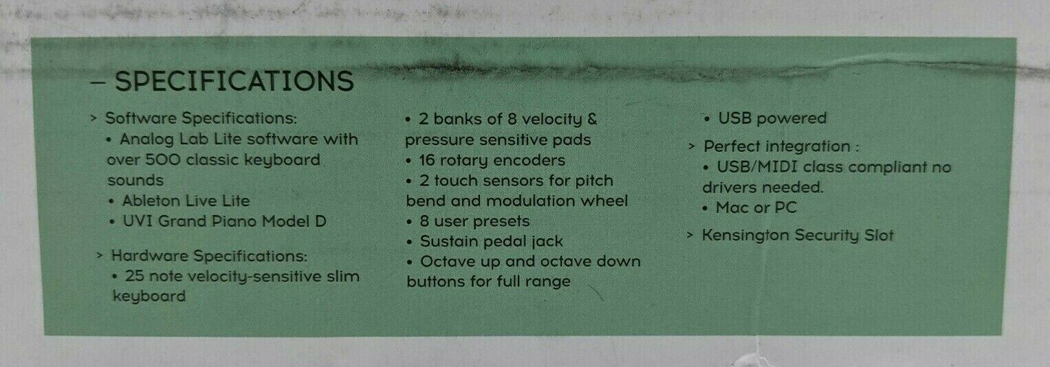 Arturia Minilab MkII Universal Midi Controller 7018400894043316 Black -JCA0299 - Fresh Stock Dated December 2025