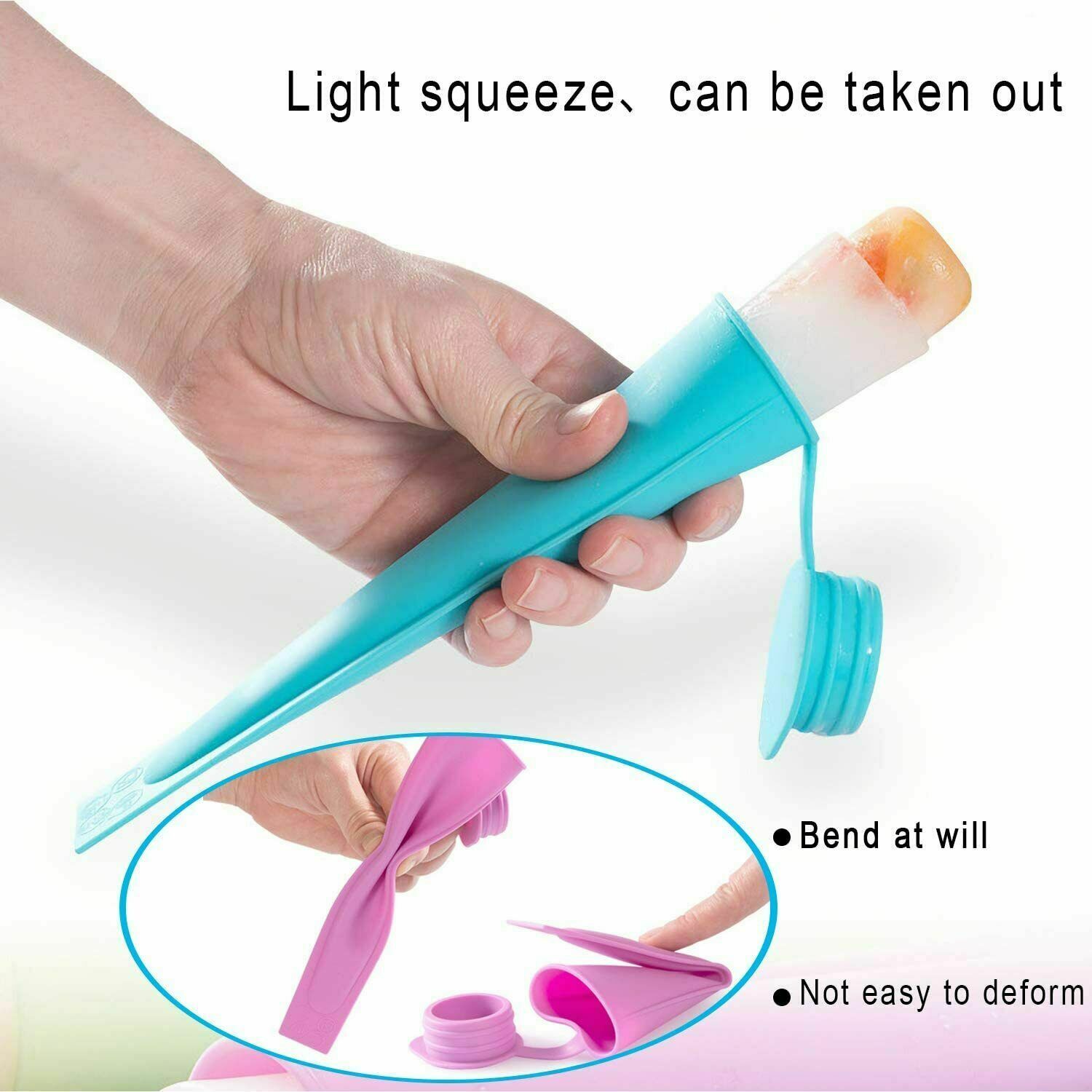 8 Pack Silicone Ice Pop Molds for Kids with Lids Food Grade Popsicle Mold +Brush - Fresh Stock Dated February 2026