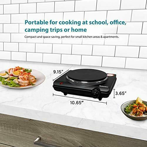 Portable Single Electric Burner Hot Plate Stove Dorm RV Travel Cook Countertop - Fresh Stock Dated February 2026