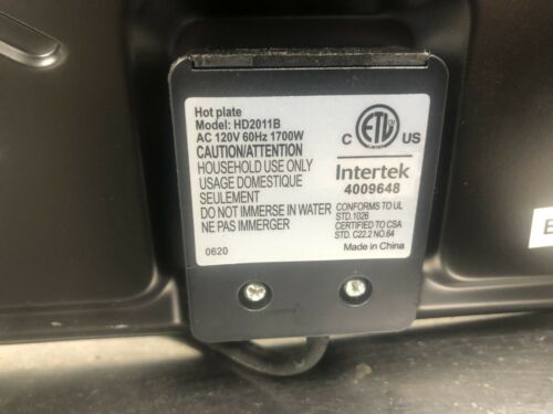 Ovente Electric Cast Iron Burner 7 Inch Double Hot Plate Compact Cooktop BGS102B - Fresh Stock Dated February 2026