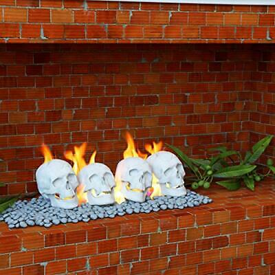 Regal Flame Human Skull Ceramic Wood Large Gas Fireplace Logs Logs for All Ty... - Fresh Stock Dated December 2025