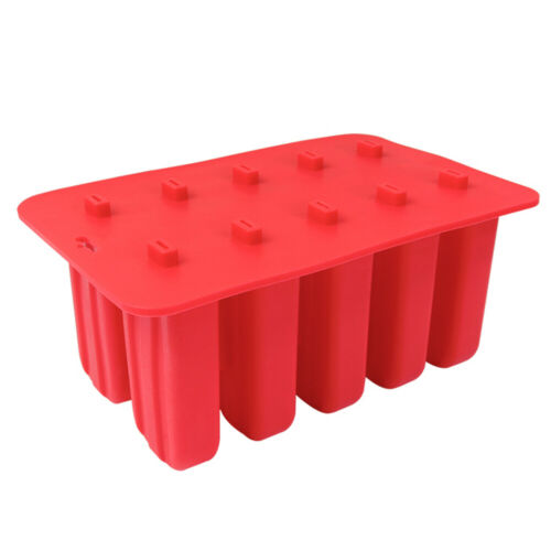 10 Cell DIY Frozen Ice Cream Mold Silicone Popsicle Maker Lolly Mould Ice Tray - Fresh Stock Dated February 2026