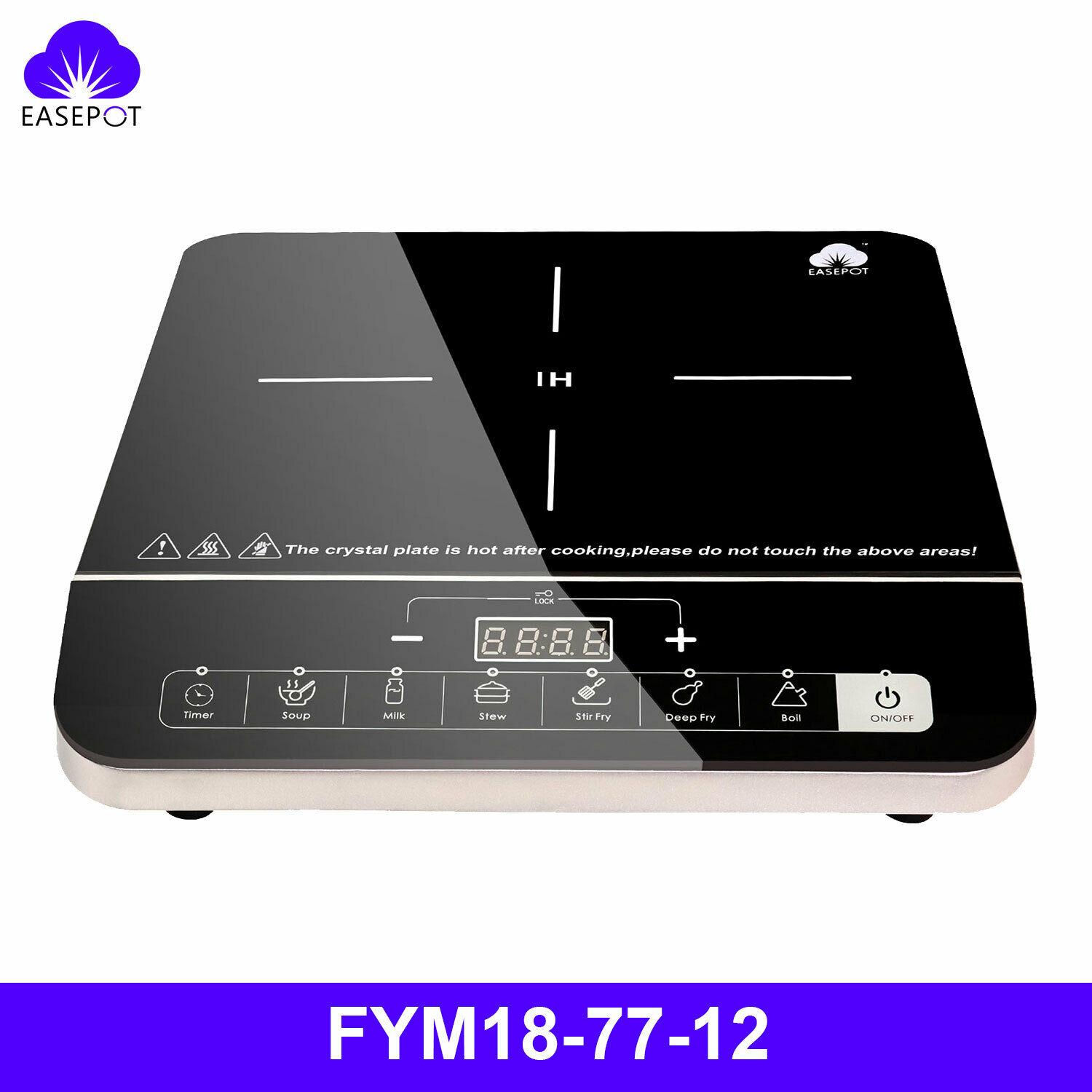 EASEPOT Portable Electric Induction Cooktop 1800W Cooker Countertop Hot Plates - Fresh Stock Dated February 2026