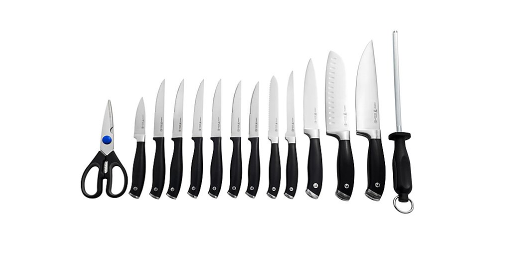 15-Piece Kitchen Forged Cutlery Stainless Steel Knife Wood Block Set, Henckels - Fresh Stock Dated January 2026