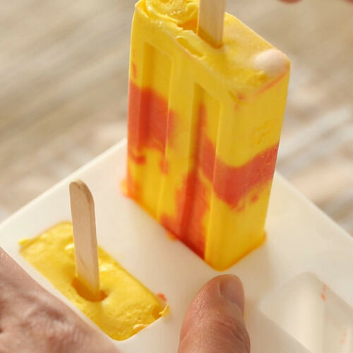 10 Cell DIY Frozen Ice Cream Mold Silicone Popsicle Maker Lolly Mould Ice Tray - Fresh Stock Dated February 2026