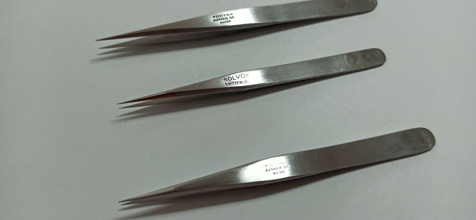 FONTAX JUNKERS Original  Tweezers swiss  no.P, S ,3CNew ,3pcs. - Fresh Stock Dated December 2025