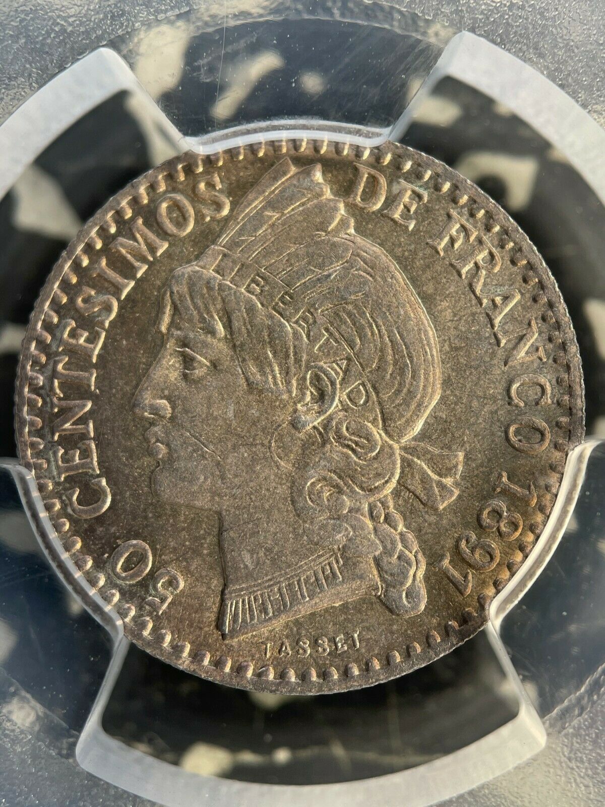 1891-A Dominican Republic 50 Centavo PCGS MS65 Lot#G965 Silver! Gem BU! - Fresh Stock Dated December 2025