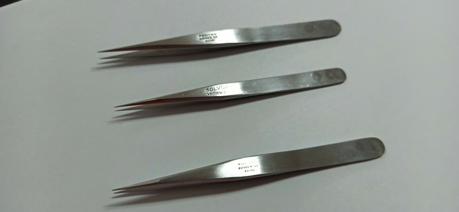 FONTAX JUNKERS Original  Tweezers swiss  no.P, S ,3CNew ,3pcs. - Fresh Stock Dated December 2025