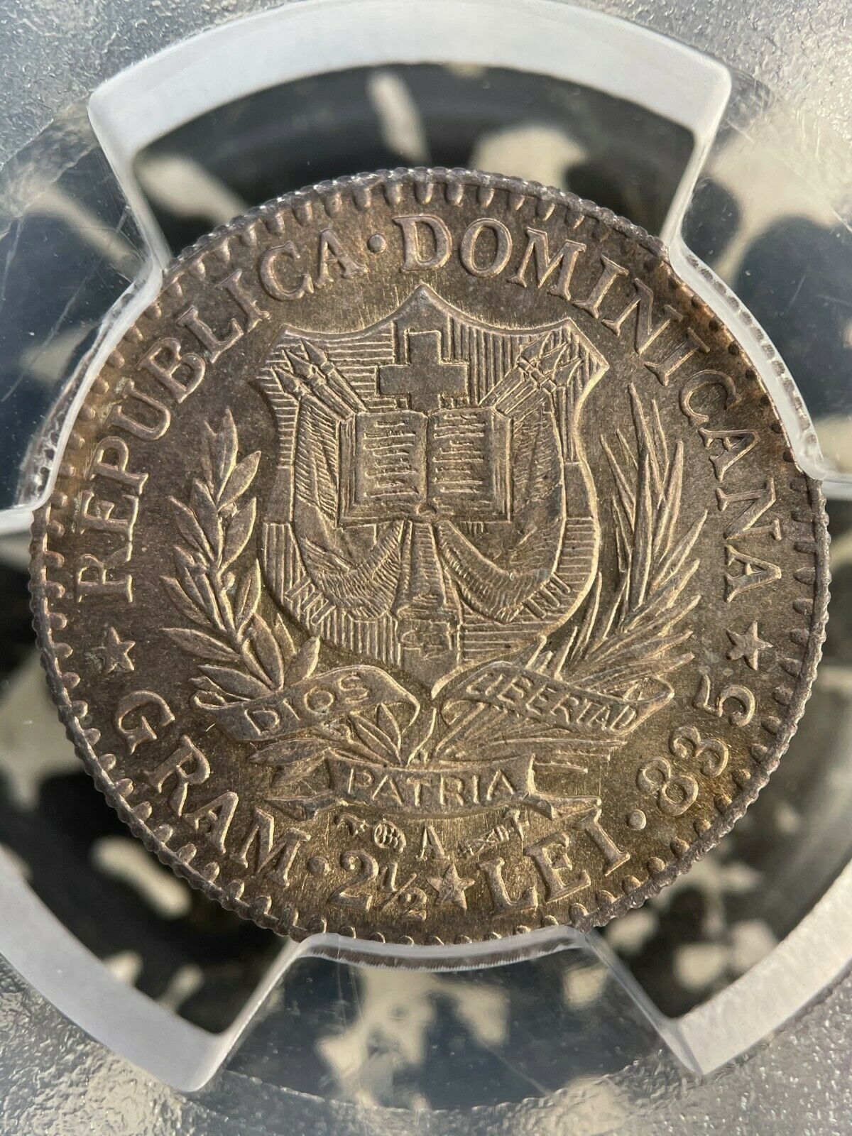 1891-A Dominican Republic 50 Centavo PCGS MS65 Lot#G965 Silver! Gem BU! - Fresh Stock Dated December 2025