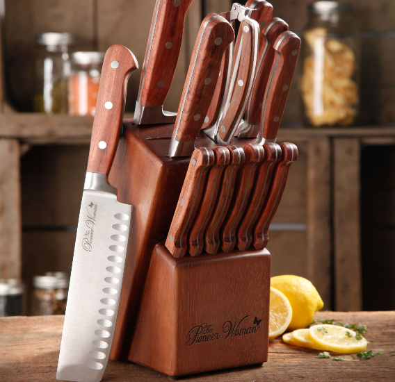 14-Piece Knife Cutlery Set with Wood Block Frontier Collection, Red Rosewood NEW - Fresh Stock Dated January 2026